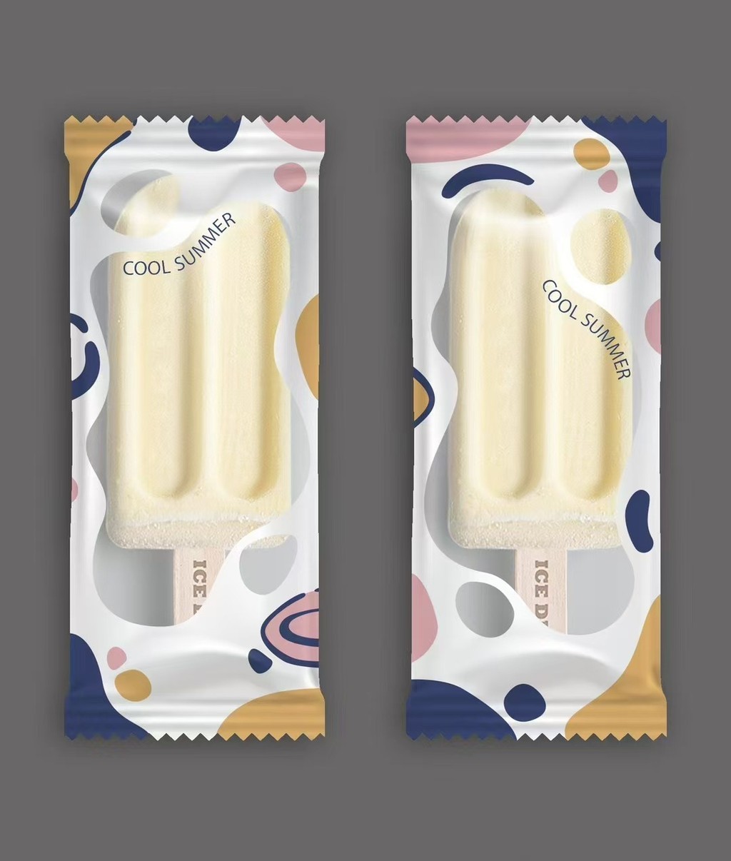 100pcs Cute Graham Bar Packaging 8x19 Ice Cream Plastic Packaging Gold ...