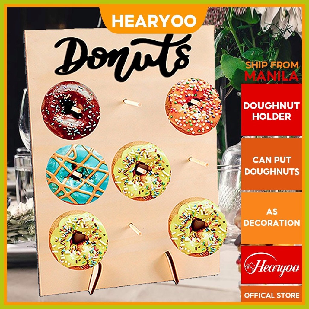 ≅ ∦ Hearyoo Wooden Donuts Wall Display Stand Holder - Candy Sweets ...