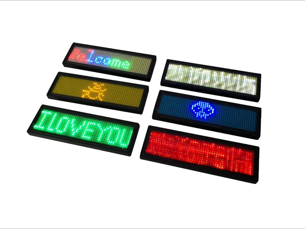 Bluetooth Smart APP Control LED Name Badge Luminous Flashing Light Up ...