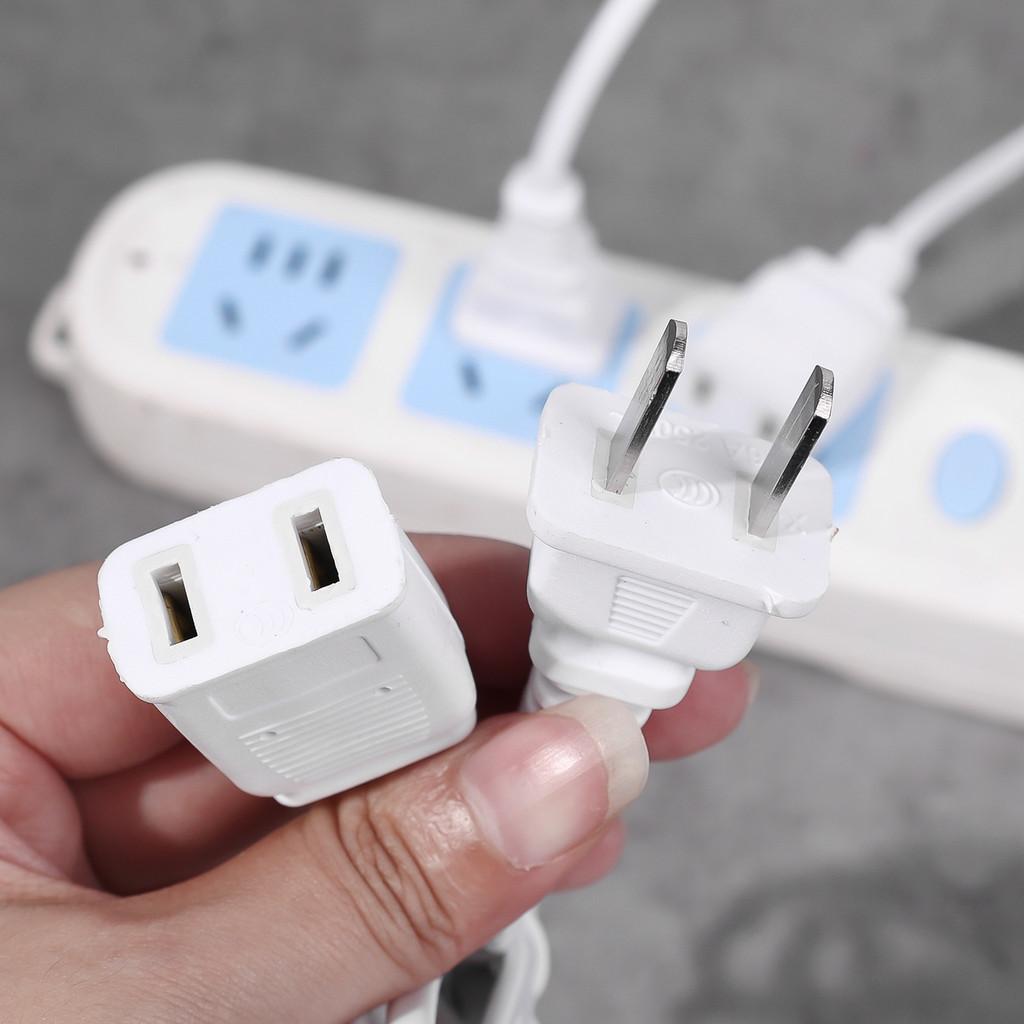 Multiple Sizes 250V 6A US Plug Two-pins White Power Cord Extension Wire ...