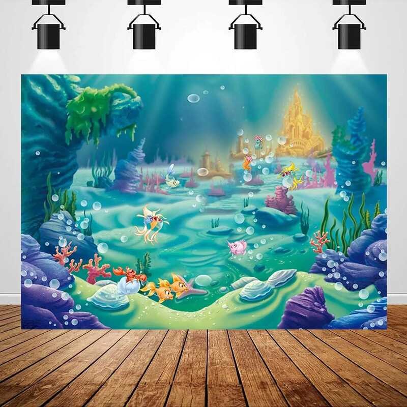 The Under Sea Theme Backdrop Little Mermaid Party Background Birthday ...