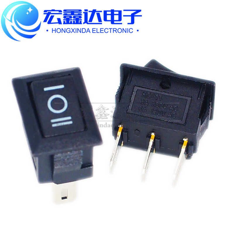 3-pin 10 * 15 KCD11 copper foot small boat shaped mini rocker switch ...