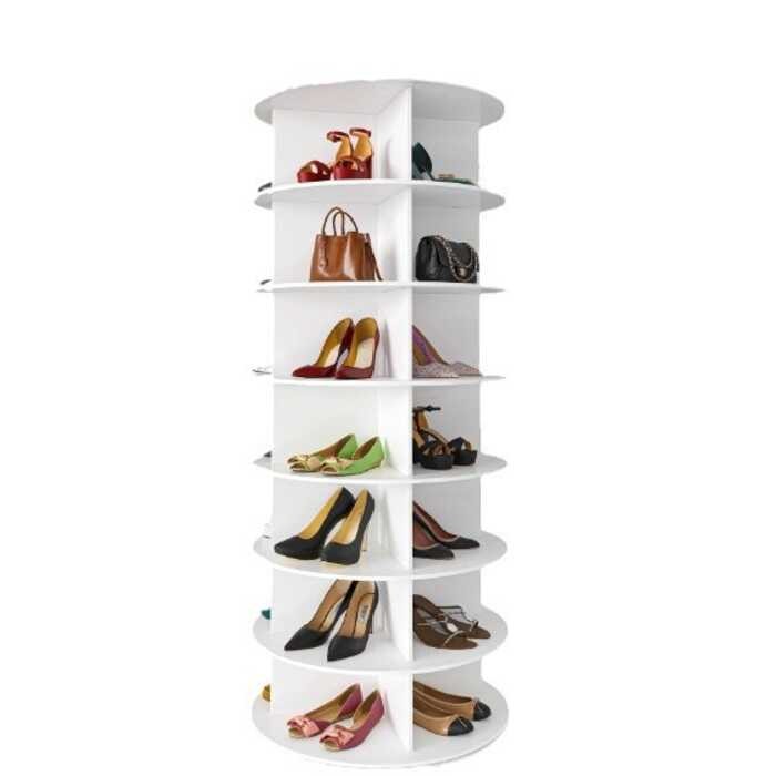 7-Layer Rotating Shoe Rack, 360 Degree Rotation, Free Standing, Multi ...