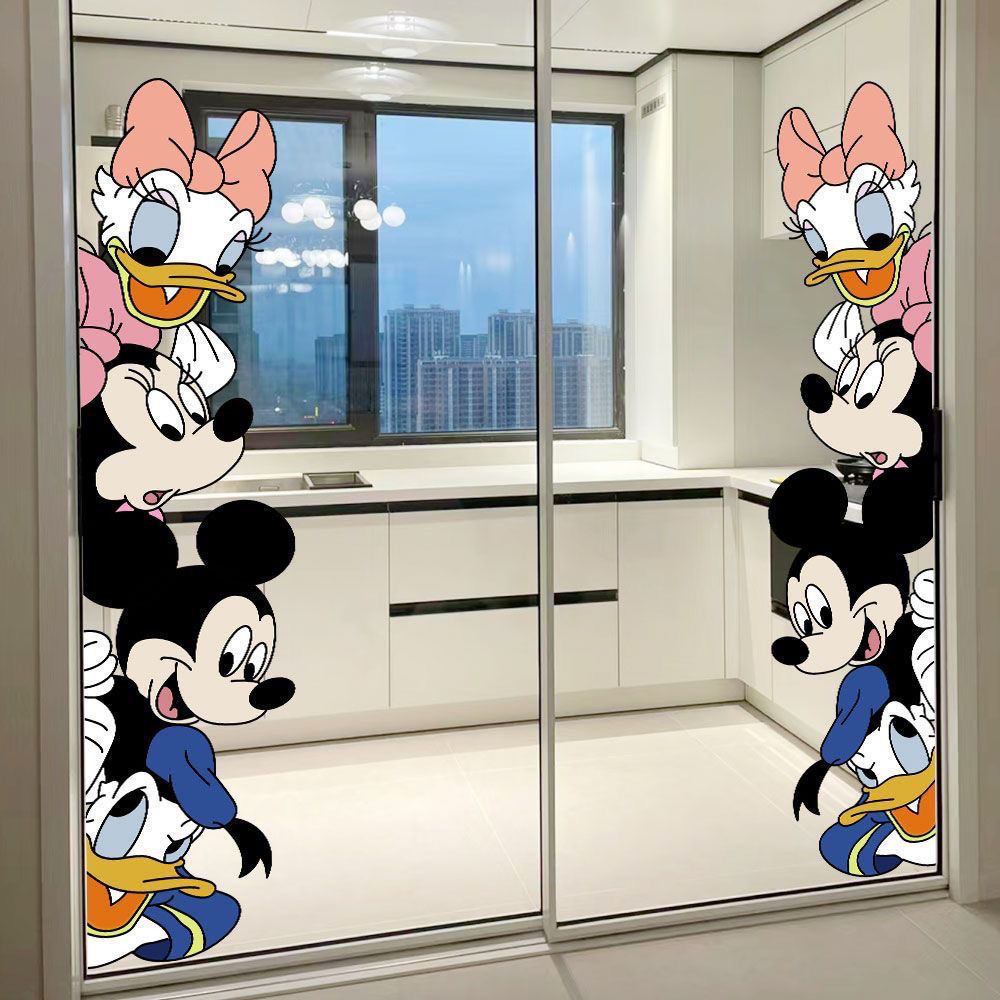 Mickey Cartoon Stickers, Window Decorations, Glass Doors, Balcony ...