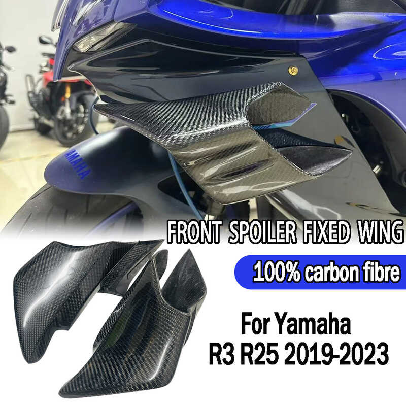 Para Sa Yamaha Yzf-R3 Yzf-R25 2019-2023 Carbon Fiber Front Spoiler ...