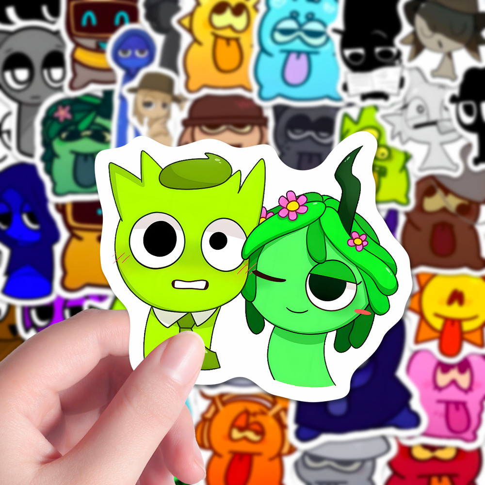 108pcs Sprunki Creative Sticker Game Peripheral Waterproof Sticker ...