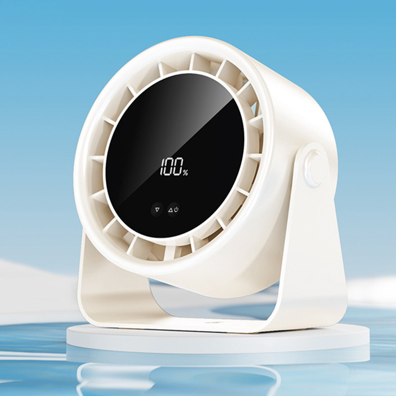 Digital Display Desktop Fan USB Rechargeable Mobile Fans Wall-mounted ...