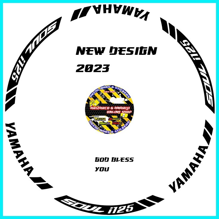 YAMAHA MIO SOUL i125 CUT OUT MAGS STICKER DECALS (SET FOR 2 WHEELS ...