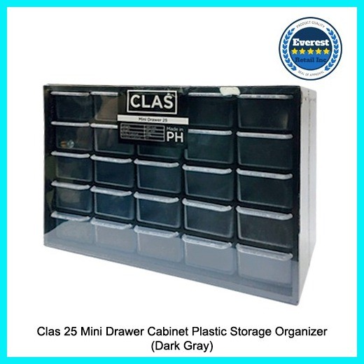 Clas 25 Mini Drawer Cabinet Plastic Storage Organizer (White/Black/Blue ...