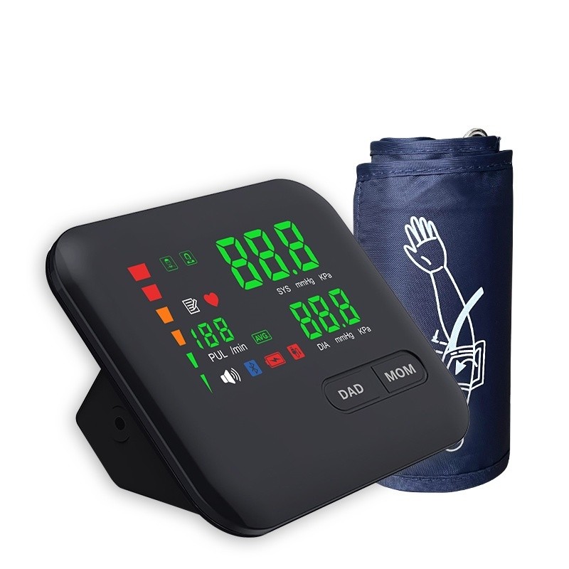 LED Upper Arm Blood Pressure Monitor Portable Rechargeable Big Screen ...