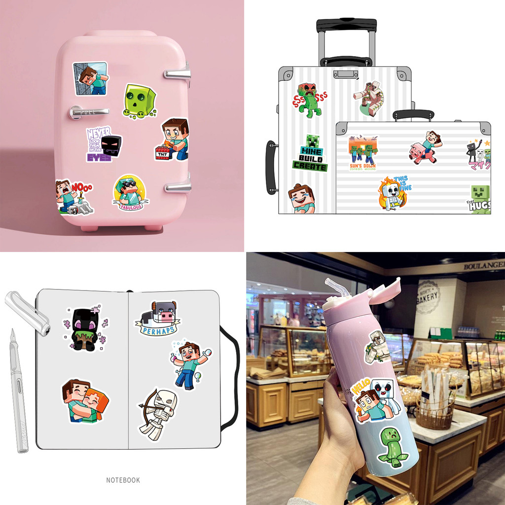 Minecraft 50pcs Cartoon Sticker Minecraft Cup Notebook Waterproof ...