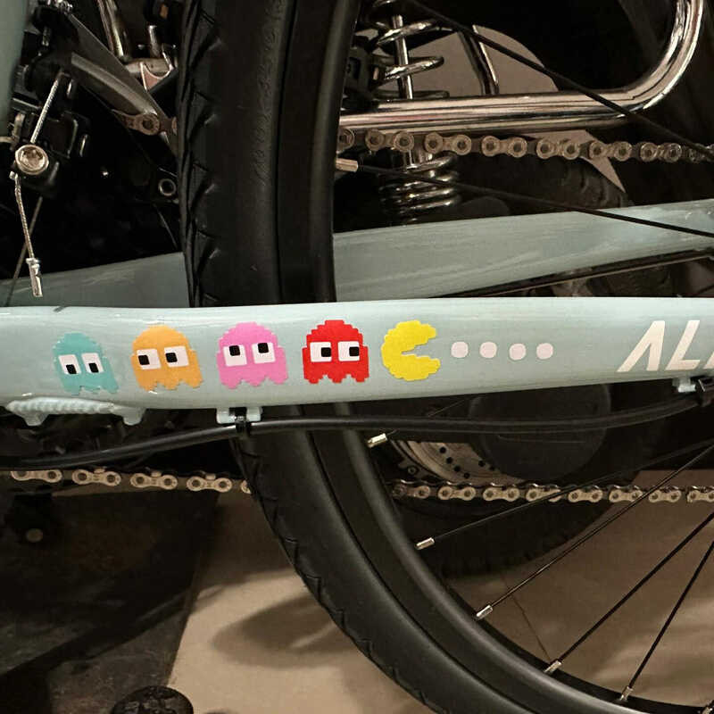 Road bike painting stickers cartoon pixel bicycle mountain frame cute ...