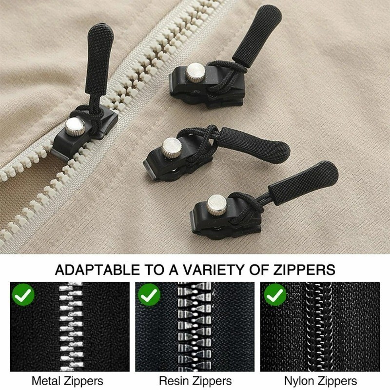 3 Sizes Replacement Zipper Slide Puller Lock - Detachable Zipper Repair ...