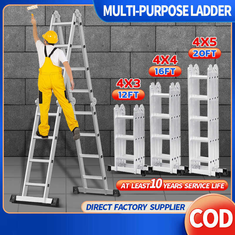 16Ft Foldable 12Ft 20Ft Aluminum Alloy Adjustable Multi Purpose Ladder ...