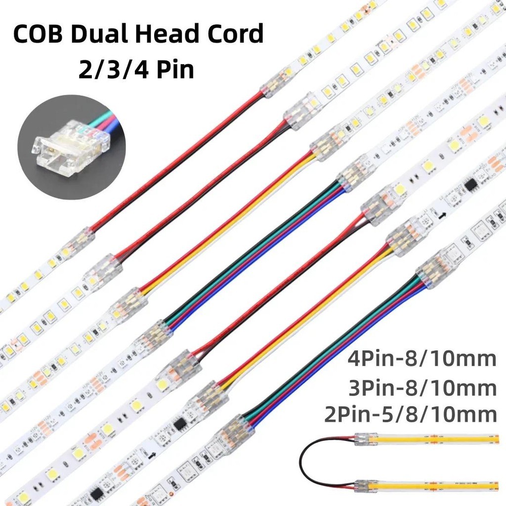 5/10 Pcs 5mm/8mm/10mm 2Pin 3pin 4pin SMD Led COB Double Head Connectors ...
