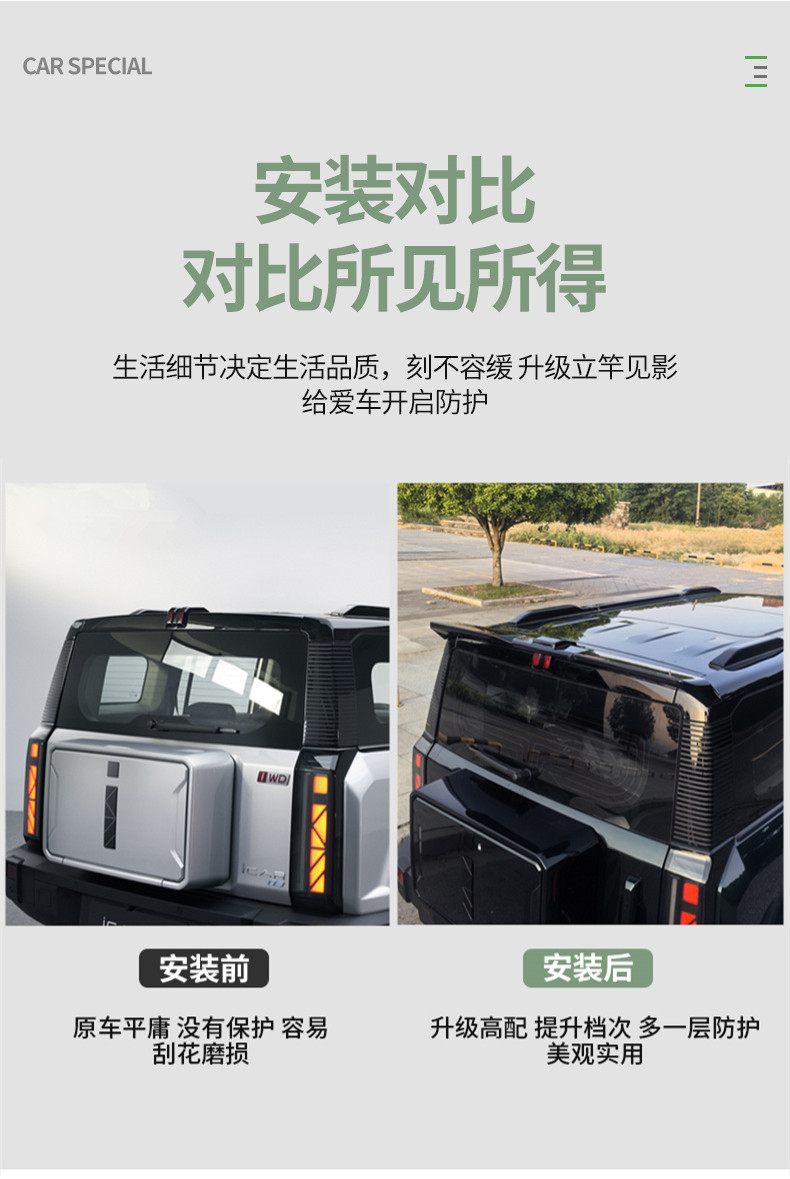 Jaecoo j6 ev Rear Wing Spoiler Tail bodykit carbon fiber/black ABS ...