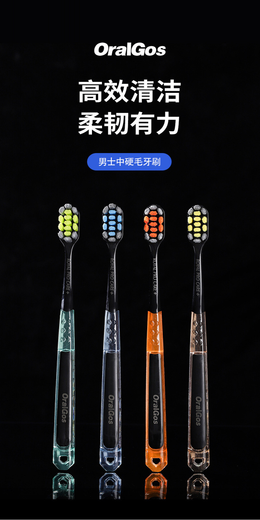 OralGos UK Premium Hard Bristled Men's Toothbrush for Smoke and Tea ...