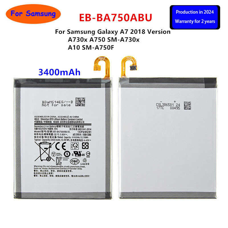 Brand D New Eb-Ba750abu 3400Mah Battery For Samsung Galaxy A7 2018 ...