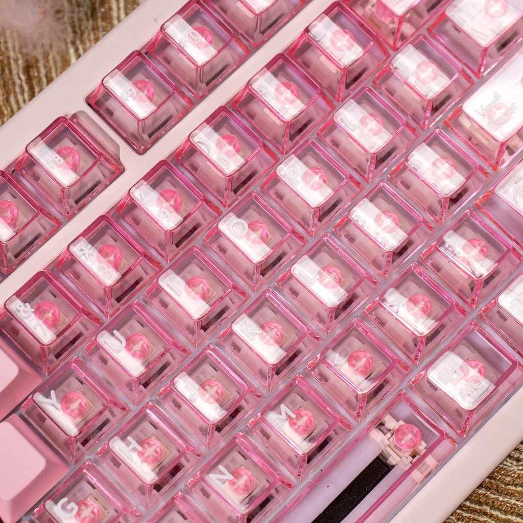 Gradient Pink Keycaps PBT+PC Light through Cherry profile Keycaps set ...