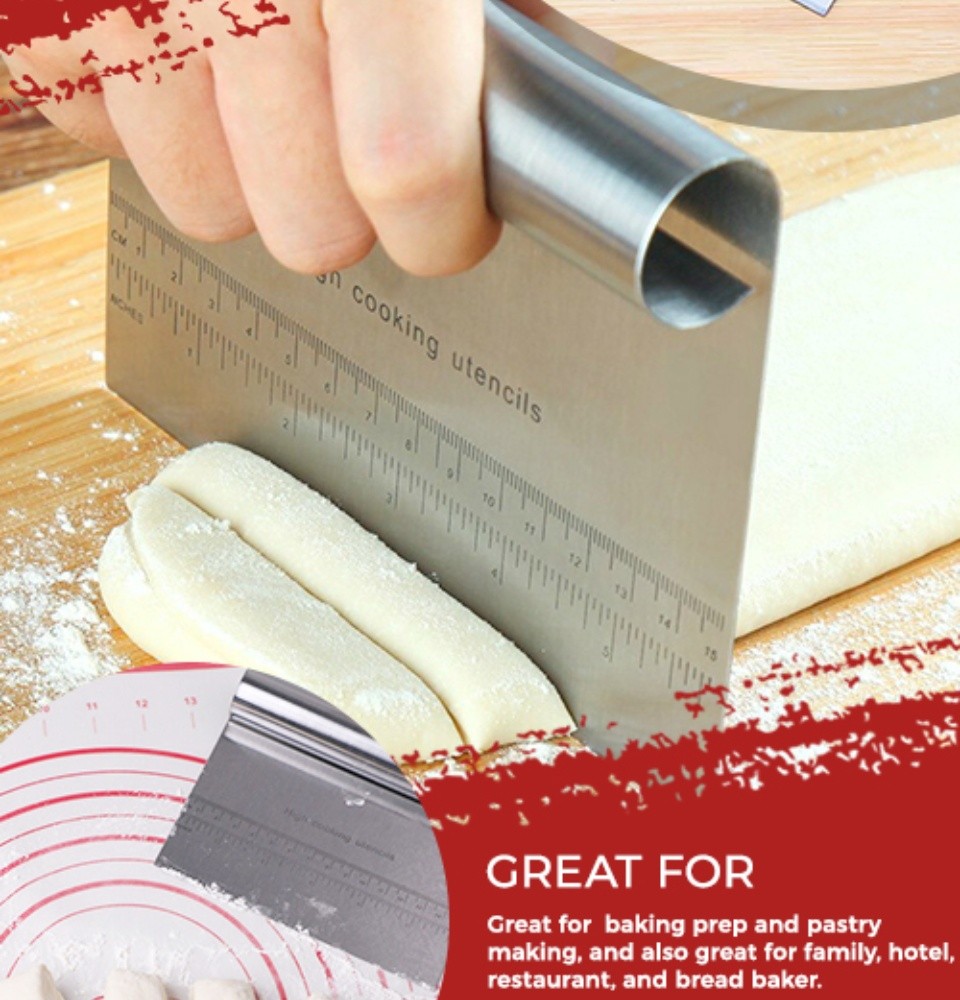 Stainless Steel Dough Scraper Cutter Scraper Pastry Cutter Dough Cutter ...