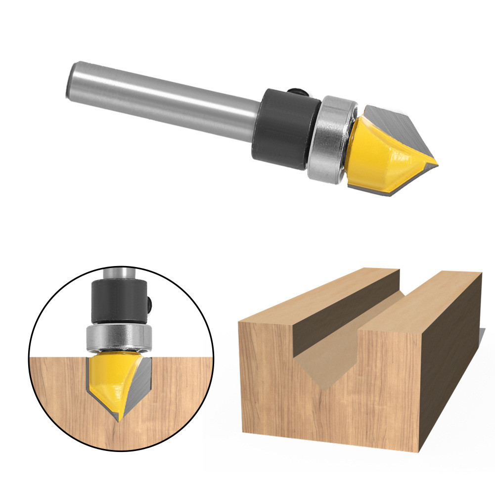 90° V-Groove Chamfer Bit for Woodworking and Aluminum Composite Panels ...
