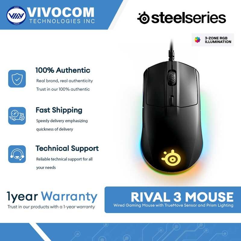 ㄝ Steelseries Rival 3 Gaming Mouse - 8,500 CPI Truemove Core Optical ...