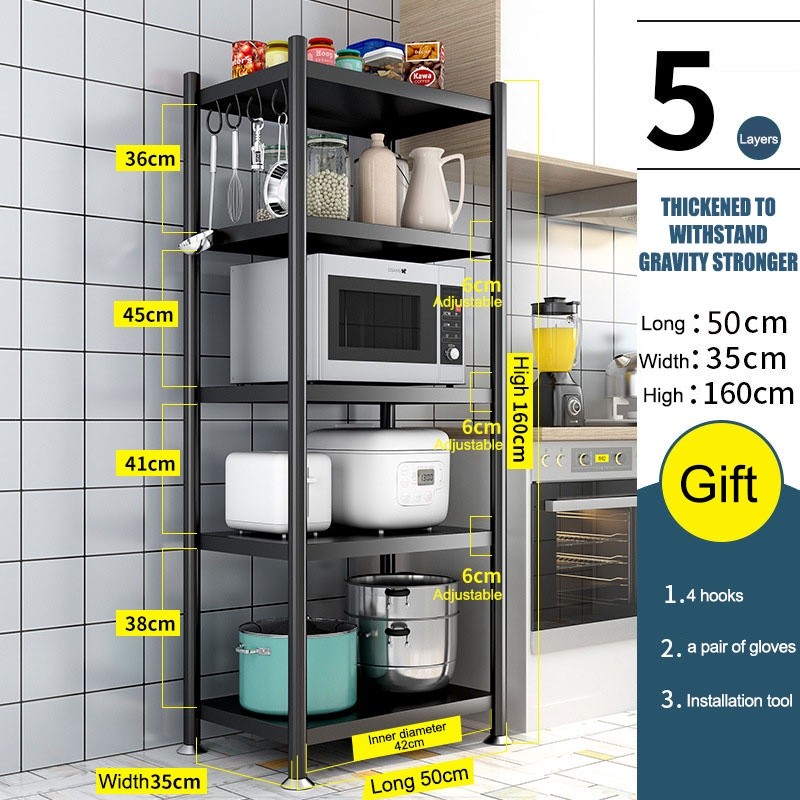 Adjustable Steel Storage Rack Shelf Metal Shelves Steel Rack Kitchen ...