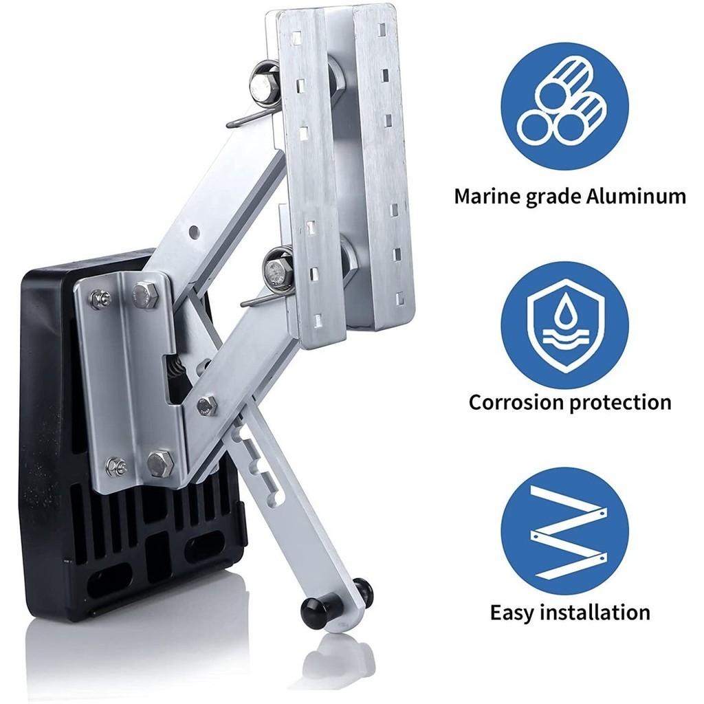 thumbnail image 2 of Heavy Duty Stainless Steel Outboard Motor Bracket - Holds 7.5 To 20HP 2-Stroke Motors, 110lb Capacity, Adjustable 2 of 13