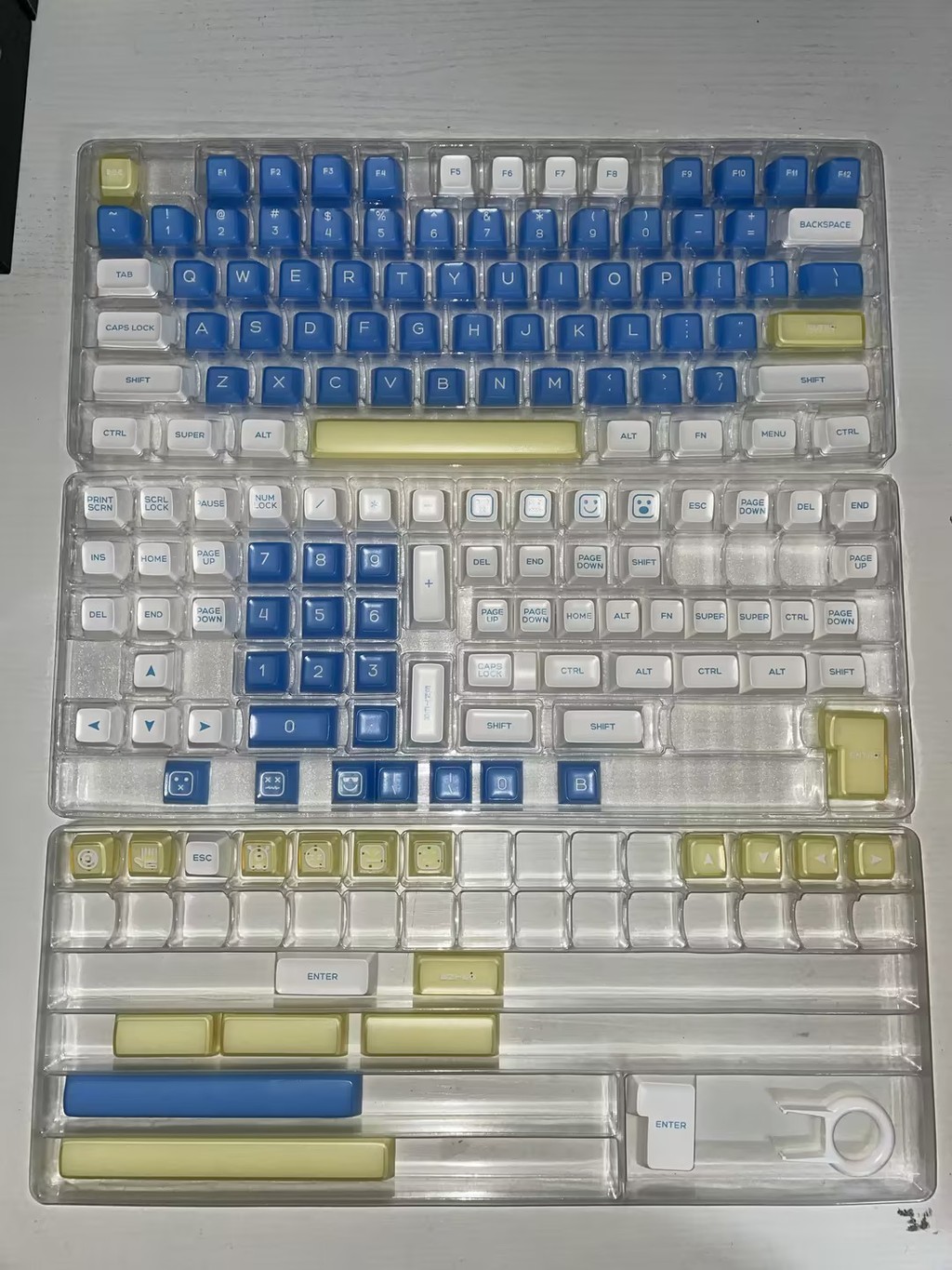 Sea Salt Gelato keycap Translucent Blue white SA profile PBT double ...