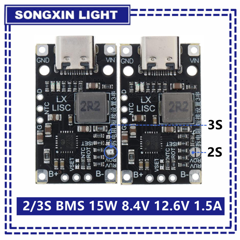 High-power lithium battery pack Charging board 2S/3S BMS boost quick ...