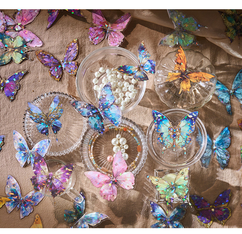 20 Pcs Realistic Butterfly Stickers Self-Adhesive PVC Vintage Butterfly ...