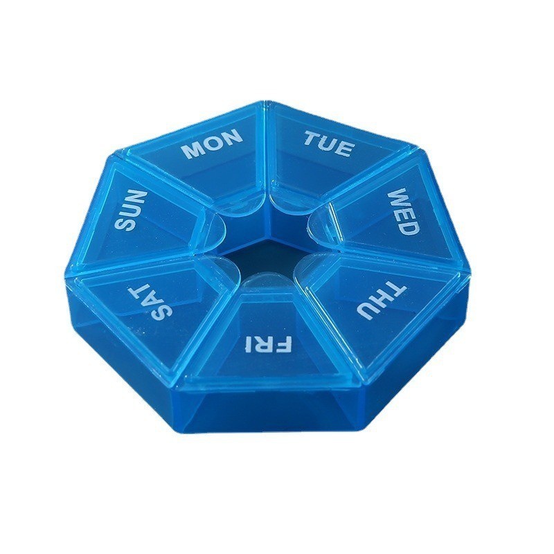 7 Grid Portable Capacity Tablet Dispenser Pill Box Week Outdoor Travel ...