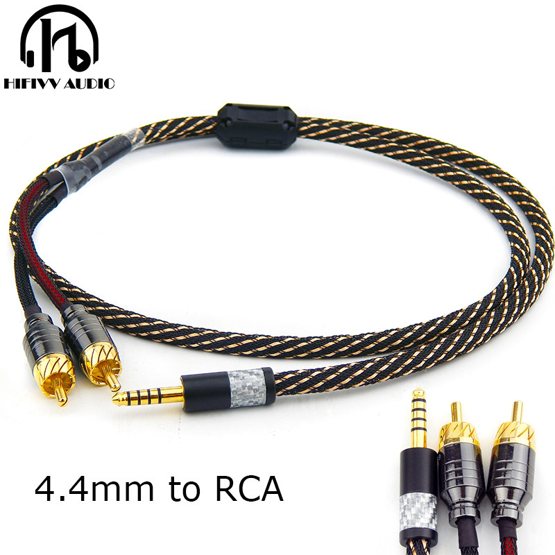 hifi audio cable 4.4mm JACK balanced interface 2.5 to 2 rca signal ...