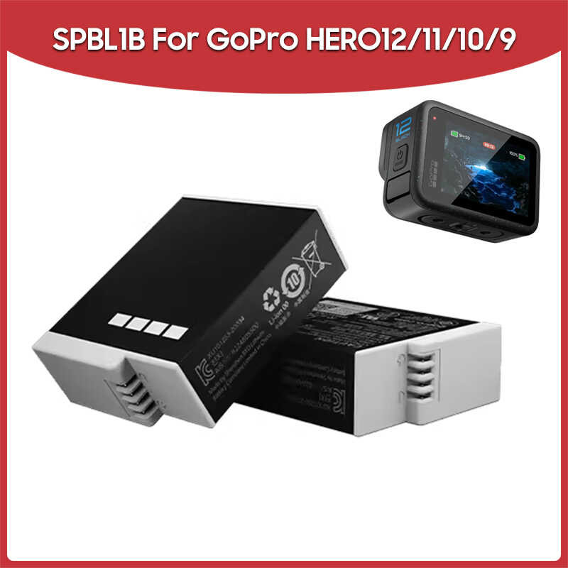 Set Ricarica Doppia Batteria 18W Per GoPro HERO12/11/10/9 – 2 Batterie 1730 MAh Con Display Digitale - 3