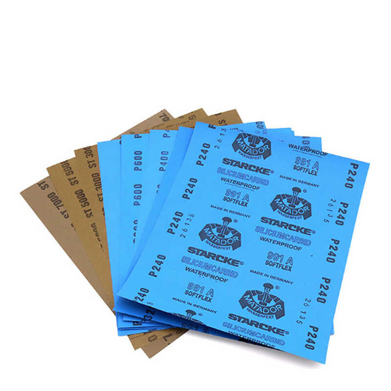 BAISDY Kit 45 Feuilles Papier De Verre Assorti 400 à 3000 - 9x3.6 Pouces, Idéal Ponçage Finition Résine, Bois, Métal