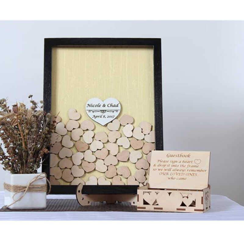 alternative Guestbook Wooden top box, personalize wedding guest frame ...