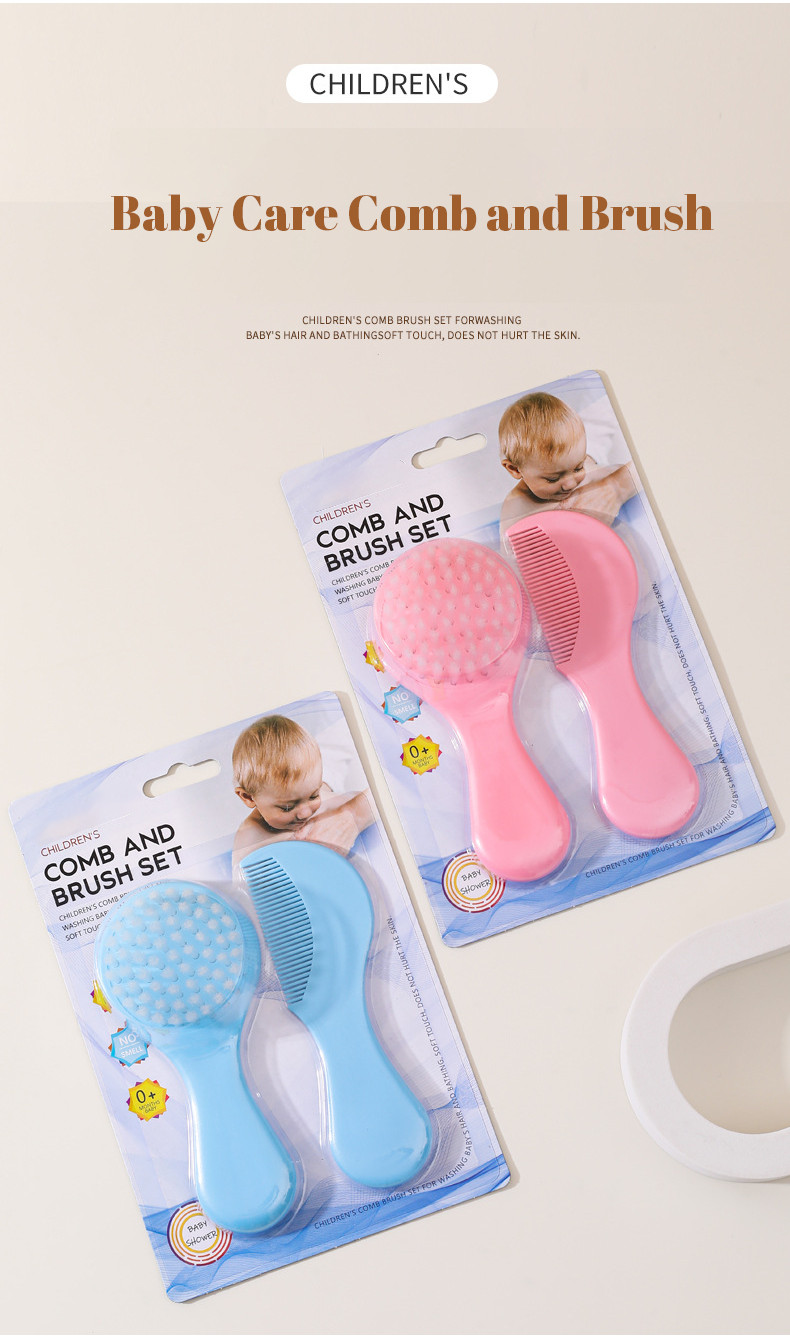 Soft Baby Comb and Brush Set - Gentle Nylon Bristles Scalp Massage for ...