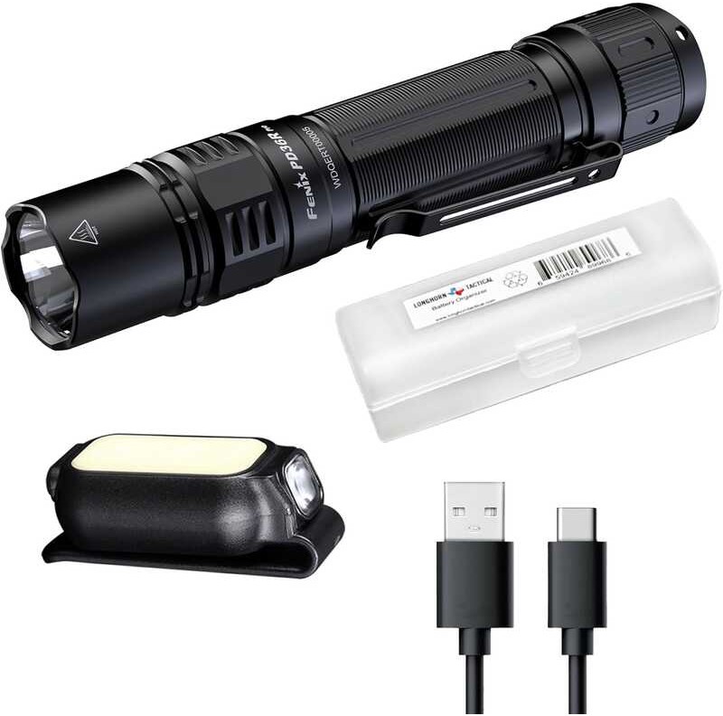 Lampe Torche Rechargeable Fenix PD36R Pro 2800 Lumens - IP68 Étanche, Noire, Avec Batterie