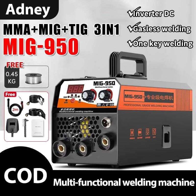 MIG Inverter Mig-950 DC Gasless Mini Mig/Mma/Tig 3In1 Portable Unit ...