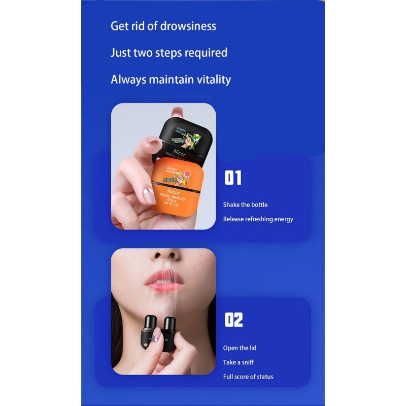 NICOR Cleansing Nasal Herbal Box Essential Double Hole Energy Bar ...