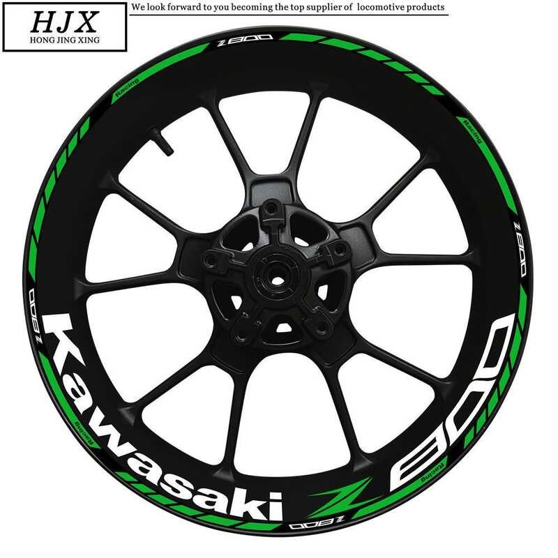 Motorcycle Kawasaki Z800 sticker wheel rim thick edge stripes complete ...