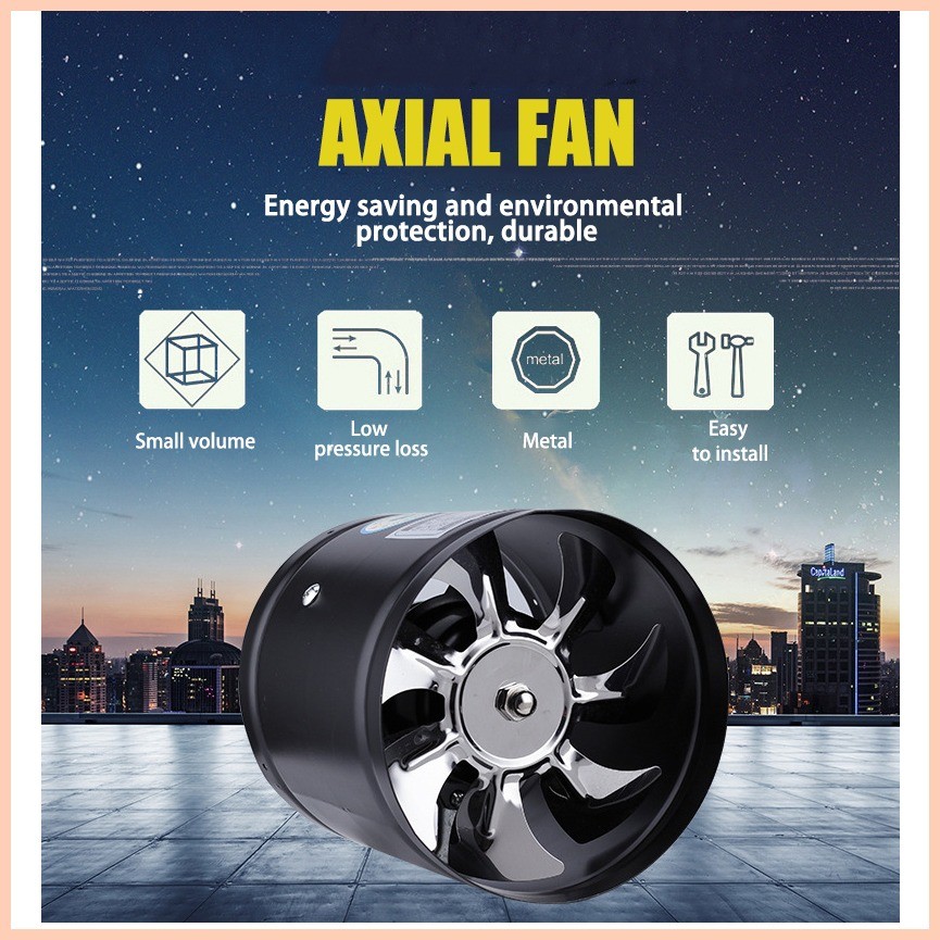 4 Inch 6 Inch Inline Exhaust Fan Air Ventilator Metal Ventilation ...