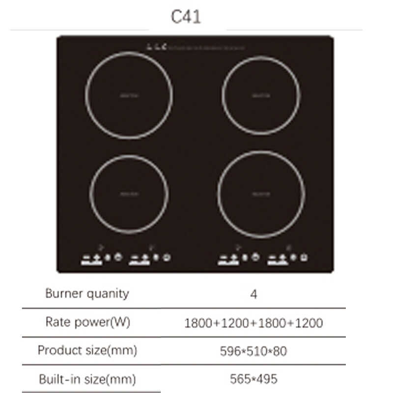 Power High Induction Cooker Hob Commercial Four-Head Built In Cooking ...