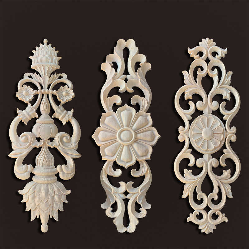 SK Uned Carved Corner Onlay Wooden Appliions For Furniture Wood Less ...