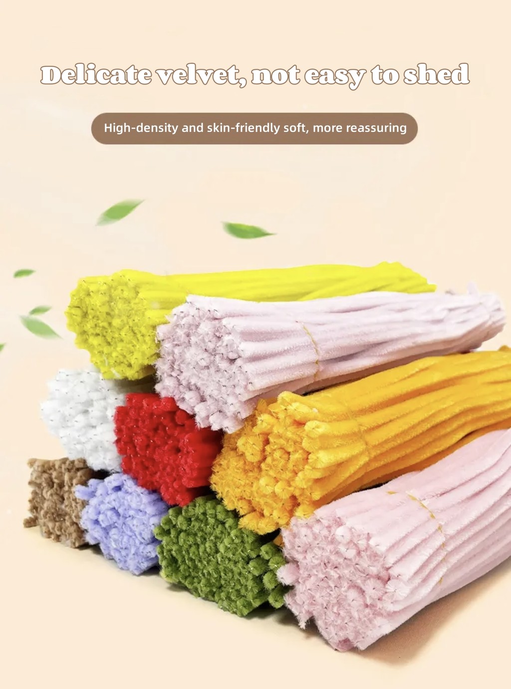 wholesale 100Pcs Fuzzy Wire Set Fuzzy Wire Strip DIY Plush Flower Fake ...