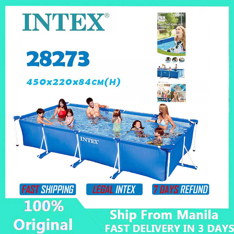 INTEX Rectangular Steel Pro Frame Set Swimming Pool Adult Family ...