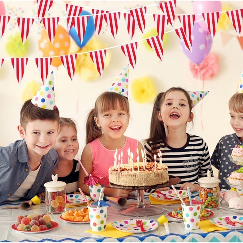 10m Carnival Theme Party Flag - Party Triangle Bunting - Classic Red ...