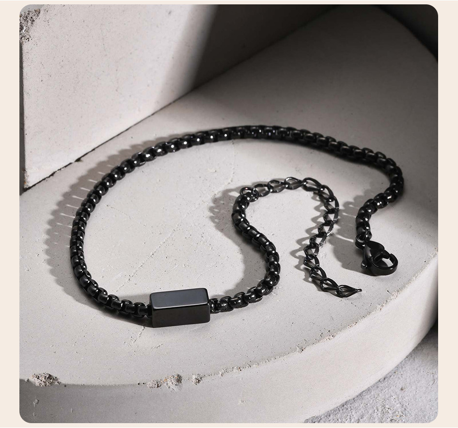 Vnox Custom Name Box Chain Stainless Steel Adjustable Bracelet for Men ...