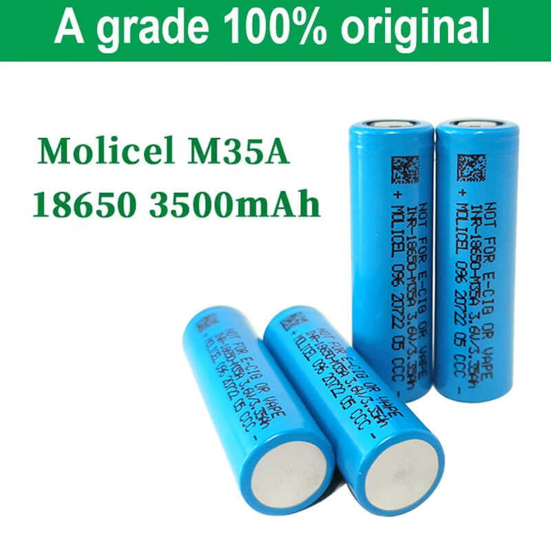 Original 4 Molicel M35a INR 18650 Battery 3500Mah High Capacity Li-Ion ...