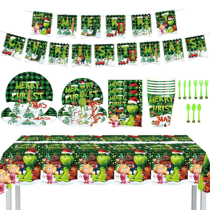 3F0 Pinakabenta Ng Green Haired Monster Grinch Tableware Set Banner ...